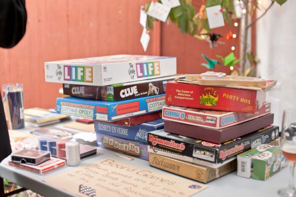 board games wedding centerpiece