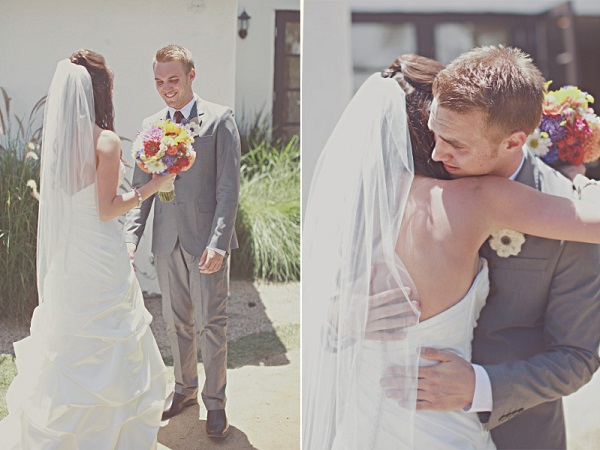 groom sees bride wedding day