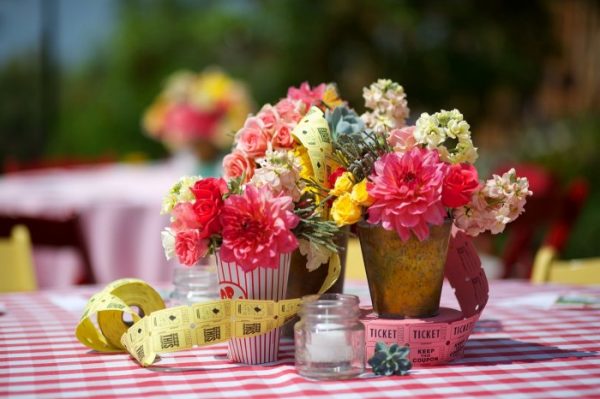 themed wedding centerpieces